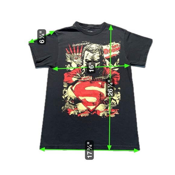 Superman Men’s Small Black Graphic T-Shirt Day of Doom DC Comics - Picture 4 of 5